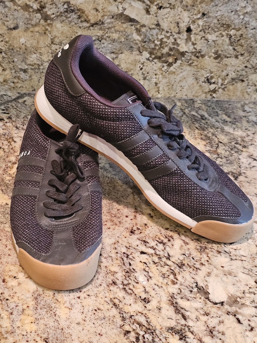 Adidas Men’s Black Samoa Sneakers with Tan Sole